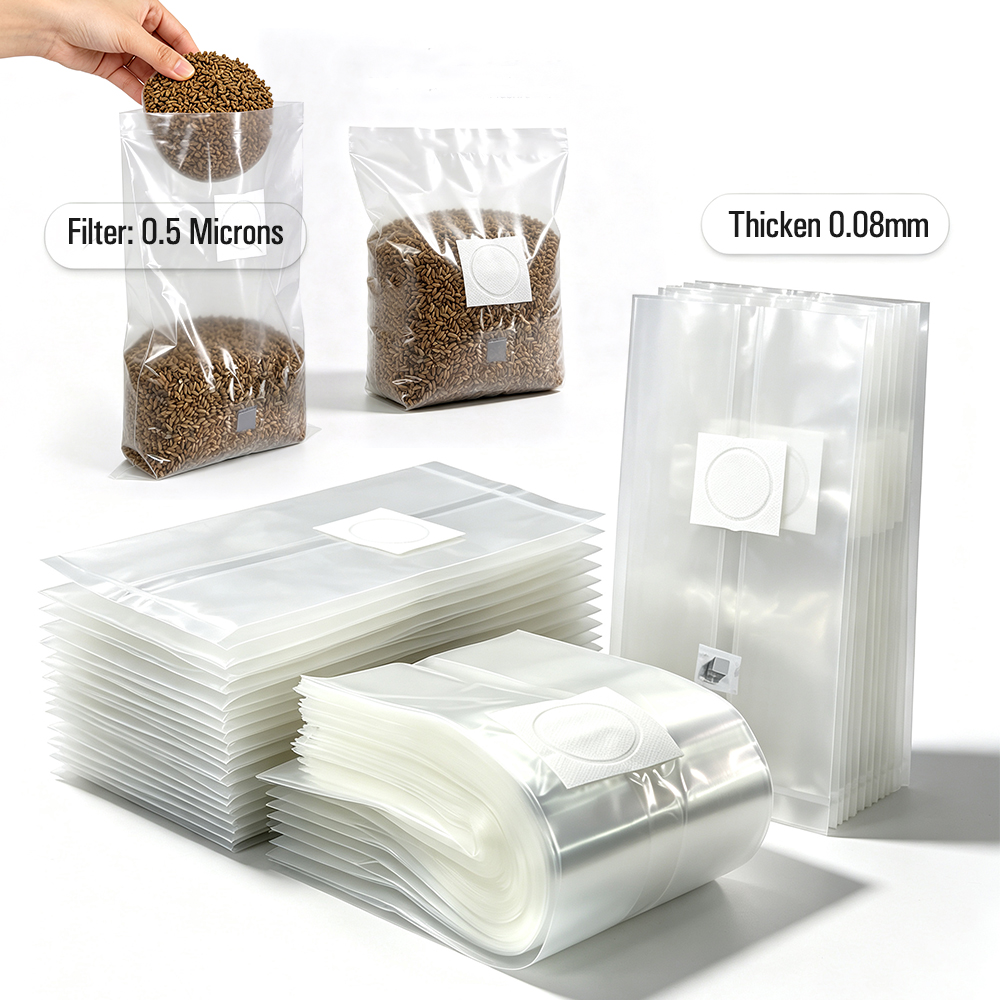 Mushroom Spawn Bag - 10 unidades de parches filtrantes de