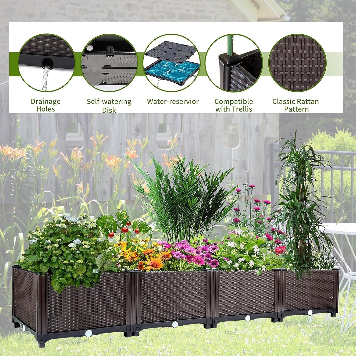 Jardinera Elevada con Autorrie - Vegetable Transplanter reseña y precio